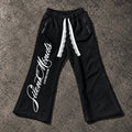 SILENT MINDS STACKED SWEATPANTS — VINTAGE BLACK