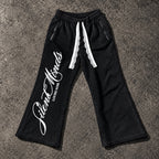 SILENT MINDS STACKED SWEATPANTS — VINTAGE BLACK