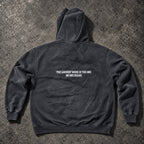 SILENT MINDS SATIN-LINED FULL-ZIP HOODIE — VINTAGE BLACK